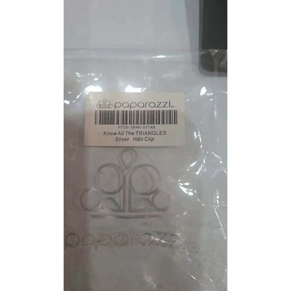Paparazzi hair clip  Know all the triangles silver NWT